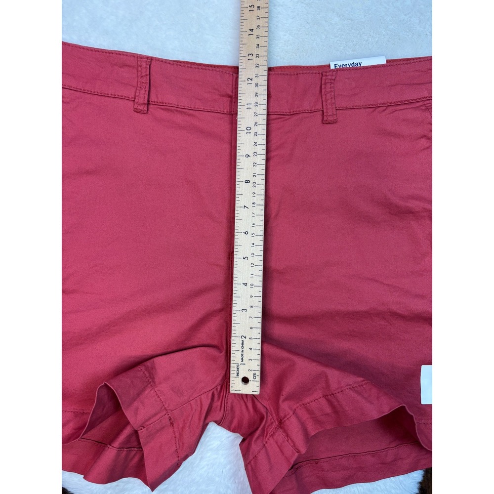 Old Navy Everyday Short 14 Red High Rise Chino Stretch Cotton Twill Women - Picture 6 of 10